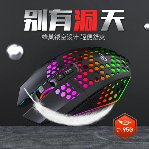 虎猫x801洞洞镂空无线电竞技充电游戏鼠标发光静音跨境工厂货源